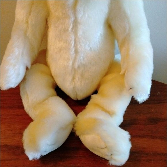 Ty White Teddy Bear Plush Stuffed Animal 18" Beanbag Feet & Paws Bubble Eyes Exc - Picture 3 of 9